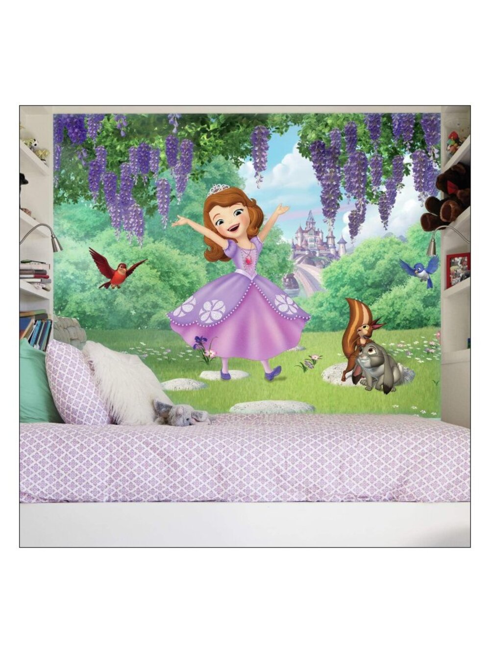 RoomMates JL1400M Sofia The First Friends Garden X-Large Chair Rail Prepasted Mu